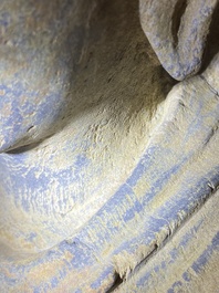 Sculpture de Bouddha Shakyamuni en schiste gris, Gandhara, 3/4&egrave;me