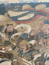 Ecole chinoise: 'Ciel plein de divinit&eacute;s bouddhistes', encre et couleurs sur soie, 18&egrave;me