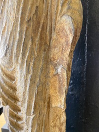 Sculpture de Bouddha Shakyamuni en schiste gris, Gandhara, 3/4&egrave;me