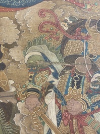 Ecole chinoise: 'Ciel plein de divinit&eacute;s bouddhistes', encre et couleurs sur soie, 18&egrave;me