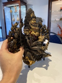Statuette de Yamantaka en bronze dor&eacute;, Sino-Tibet, probablement 17/18&egrave;me