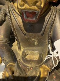Statuette de Yamantaka en bronze dor&eacute;, Sino-Tibet, probablement 17/18&egrave;me