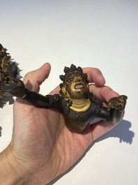 Statuette de Yamantaka en bronze dor&eacute;, Sino-Tibet, probablement 17/18&egrave;me