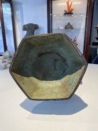 A large Chinese bronze 'touhu' or arrow vase, Yuan