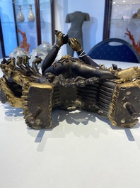 Statuette de Yamantaka en bronze dor&eacute;, Sino-Tibet, probablement 17/18&egrave;me