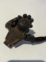 Statuette de Yamantaka en bronze dor&eacute;, Sino-Tibet, probablement 17/18&egrave;me