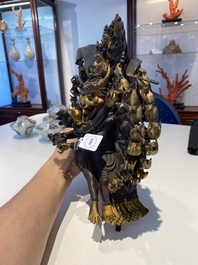 Statuette de Yamantaka en bronze dor&eacute;, Sino-Tibet, probablement 17/18&egrave;me