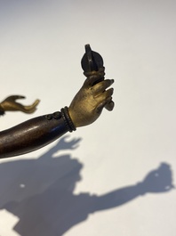 Statuette de Yamantaka en bronze dor&eacute;, Sino-Tibet, probablement 17/18&egrave;me