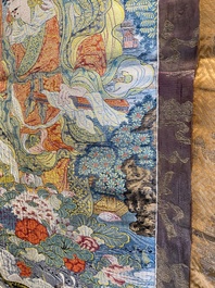 Een Chinese gewoven thangka van een Shambhala koning, Republiek