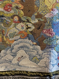 Een Chinese gewoven thangka van een Shambhala koning, Republiek