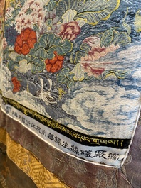 Een Chinese gewoven thangka van een Shambhala koning, Republiek