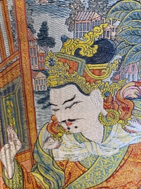 Een Chinese gewoven thangka van een Shambhala koning, Republiek