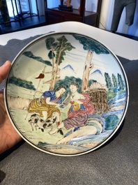 A Chinese famille rose export porcelain 'mythological subject' plate, Yongzheng/Qianlong