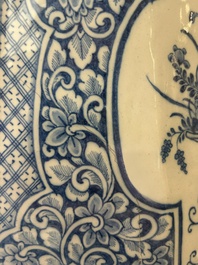 A massive Dutch Delft blue and white cistern and cover, 1st half 18th C.