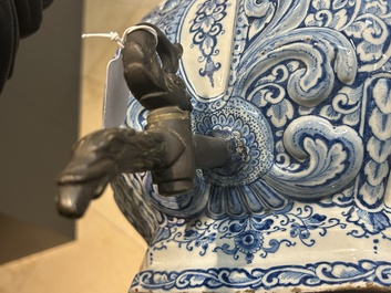 A massive Dutch Delft blue and white cistern and cover, 1st half 18th C.