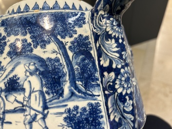 Tr&egrave;s rare pot &agrave; posset en fa&iuml;ence de Delft en bleu et blanc, d&eacute;but du 18&egrave;me