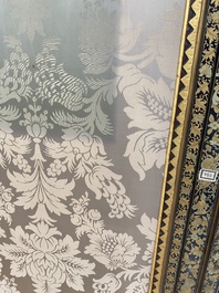 Two large Chinese Canton black and gilt-lacquered panels, 19th C.