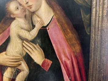 Ecole flamande: Vierge &agrave; l'Enfant, huile sur panneau, 16/17&egrave;me