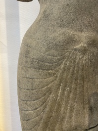 A sandstone torso of a Khmer deity, Pre Angkor period, Phnom Da, Cambodia, ca. 6th C.
