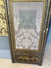 Two large Chinese Canton black and gilt-lacquered panels, 19th C.