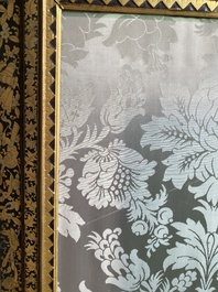 Two large Chinese Canton black and gilt-lacquered panels, 19th C.