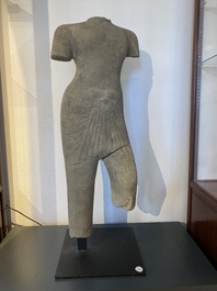 A sandstone torso of a Khmer deity, Pre Angkor period, Phnom Da, Cambodia, ca. 6th C.