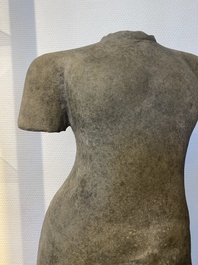 A sandstone torso of a Khmer deity, Pre Angkor period, Phnom Da, Cambodia, ca. 6th C.