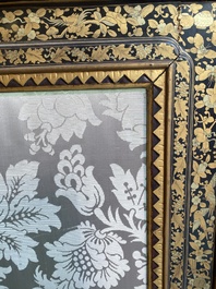 Two large Chinese Canton black and gilt-lacquered panels, 19th C.