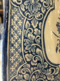 A massive Dutch Delft blue and white cistern and cover, 1st half 18th C.