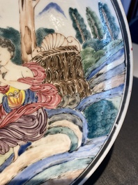 A Chinese famille rose export porcelain 'mythological subject' plate, Yongzheng/Qianlong
