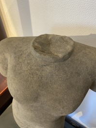 A sandstone torso of a Khmer deity, Pre Angkor period, Phnom Da, Cambodia, ca. 6th C.