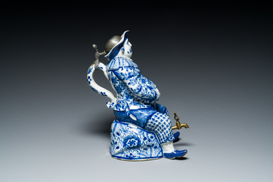A blue and white Dutch Delft table fountain or 'Bobbejak', 18th C.