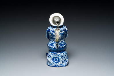 A blue and white Dutch Delft table fountain or 'Bobbejak', 18th C.