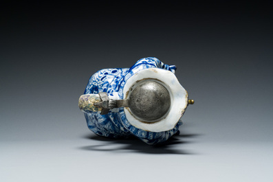 A blue and white Dutch Delft table fountain or 'Bobbejak', 18th C.