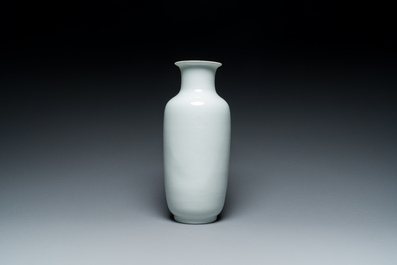 A Chinese vase with printed decoration of rabbits, Huai Ren Tang 懷仁堂 mark, Cultural Revolution, dated 1962