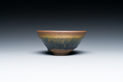 Bol &agrave; th&eacute; en porcelaine de Chine Jian &agrave; d&eacute;cor de fourrure de li&egrave;vre, Song