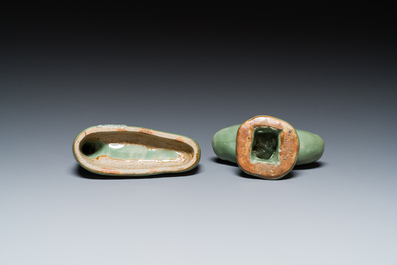 Br&ucirc;le-parfum en forme de canard en porcelaine de Chine c&eacute;ladon de Longquan, Ming