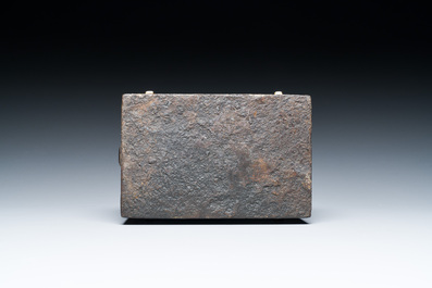 A French cast iron strongbox or messenger's box, 17th C.