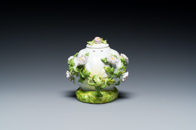 A polychrome Meissen porcelain melon-form pot pourri vase, Germany, 18th C.