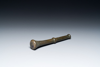 Mortier et son pilon en bronze hispano-mauresque, 15&egrave;me