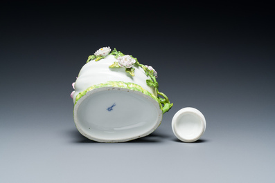 A polychrome Meissen porcelain melon-form pot pourri vase, Germany, 18th C.