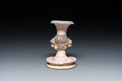 A polychrome Greek pottery vase with a woman's head, Canosa, Apulia, Italy, ca. 4th/3rd C. b.C.