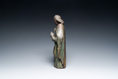 Ange en bois sculpt&eacute; et polychrom&eacute;, Pays-Bas m&eacute;ridionaux, peut-&ecirc;tre Tournai, 14/15&egrave;me