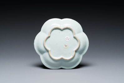 A Chinese famille rose teapot and cover on stand, Yongzheng