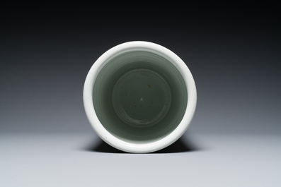 A Chinese cylindrical famillle rose vase, Republic