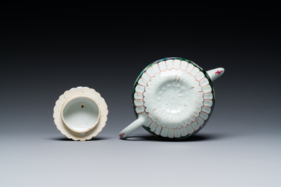 A Chinese famille rose teapot and cover on stand, Yongzheng
