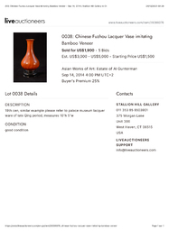 Paire de vases en laque de Foochow ou Fuzhou mimiquant du bambou, 19/20&egrave;me