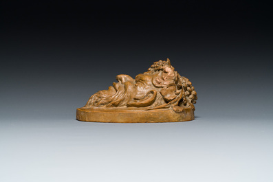 T&ecirc;te de faune en terre cuite, sign&eacute; Clodion, 19th C.