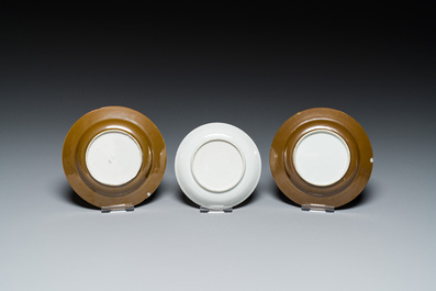 Sept pi&egrave;ces en porcelaine de Chine en bleu et blanc, Kangxi/Qianlong