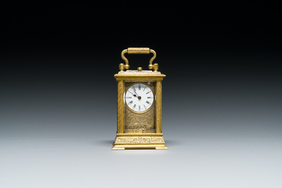 Horloge en bronze dor&eacute;, marque de Heng Da Li 亨达利, Shanghai, Chine, 19/20&egrave;me